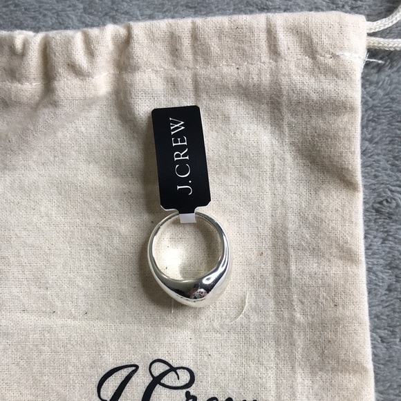 J. Crew Silver Sculptured Orb Mirror Ring Style BB495 NEW Size 7 - Picture 2 of 4